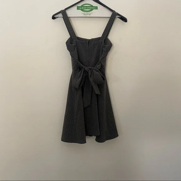 Merry Marilyn Small Polka Dot Dress - Dark Gray w/ Black Polka Dots - Picture 7 of 7